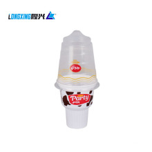 OEM disposable PP plastic ice cream cup with with printed lid